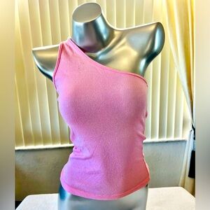 Pink, one shoulder, michael stars shirt